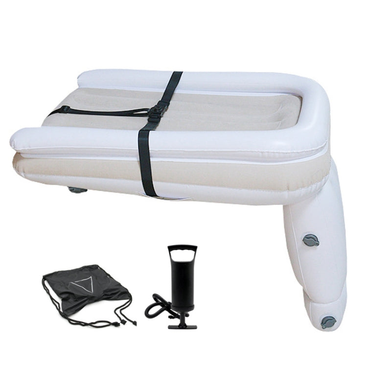 Outdoor Travel Baby Inflatable Bed Children Car Rear Folding Bed Aircraft Inflatable Mattress, Color: Gray+Inflator+Storage Bag+Seat Belt