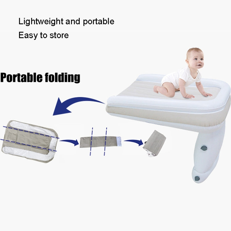 Outdoor Travel Baby Inflatable Bed Children Car Rear Folding Bed Aircraft Inflatable Mattress, Color: Gray+Inflator