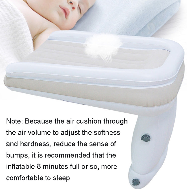 Outdoor Travel Baby Inflatable Bed Children Car Rear Folding Bed Aircraft Inflatable Mattress, Color: Gray+Inflator+Storage Bag+Seat Belt