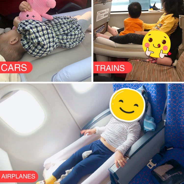 Outdoor Travel Baby Inflatable Bed Children Car Rear Folding Bed Aircraft Inflatable Mattress, Color: Gray+Inflator+Storage Bag+Seat Belt