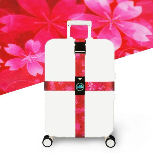 Cross Luggage Strap Without Combination Lock(Romantic Cherry Blossom)