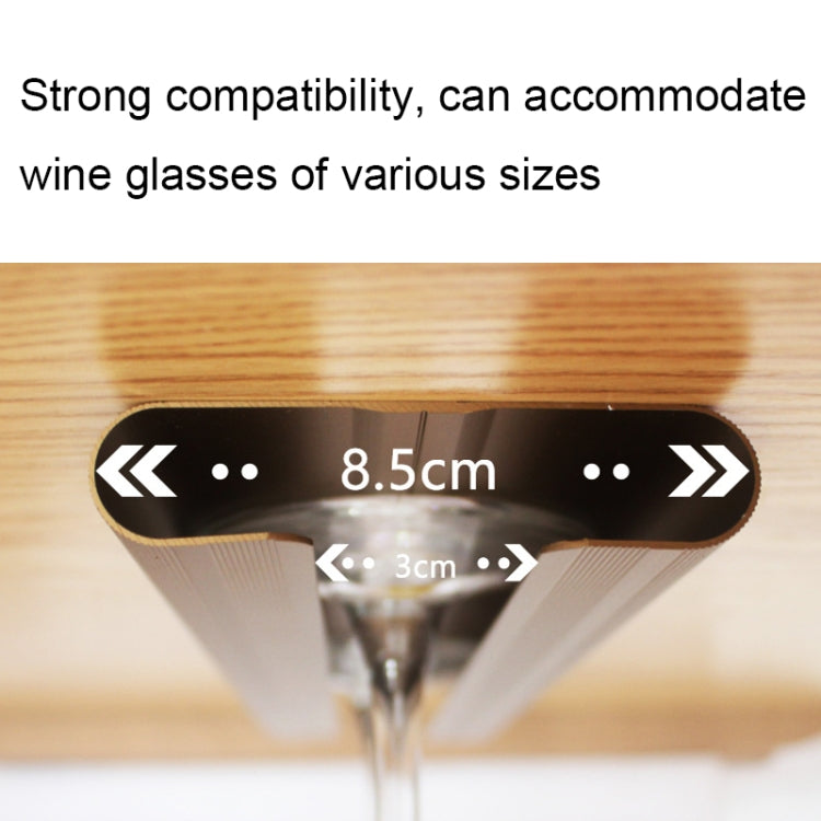 Living Room Punch-free Aluminum Alloy Wine Glass Rack Kitchen Wine Glass Hanger(Black)