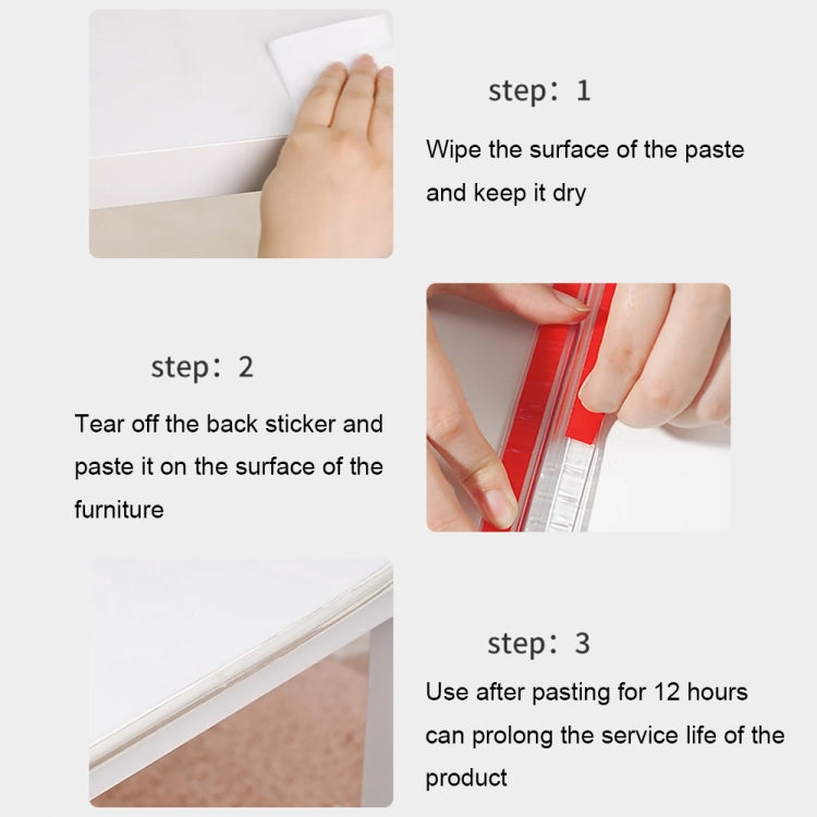PVC Household Transparent Anti-collision Strip Furniture Soft Edge Protector, Specification: 1.5 cm x 1 m