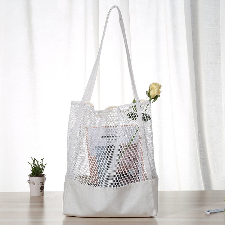 Transparent Mesh Single Shoulder Bag Student Bag(Black)