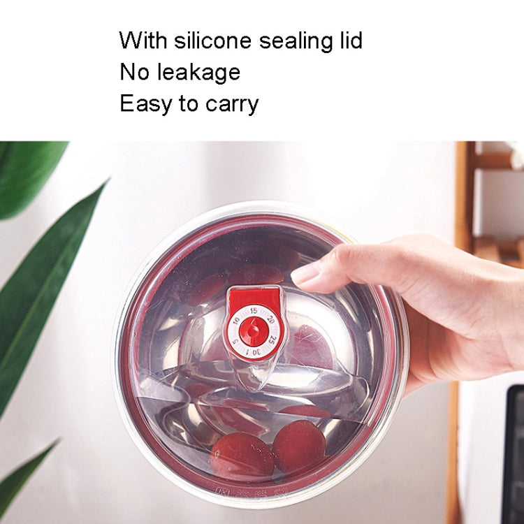 6pcs /Set 15cm Double-Layer Stainless Steel Bowl With Lid Children Dinner Insulated Rice Bowl(6 Colors Matching)