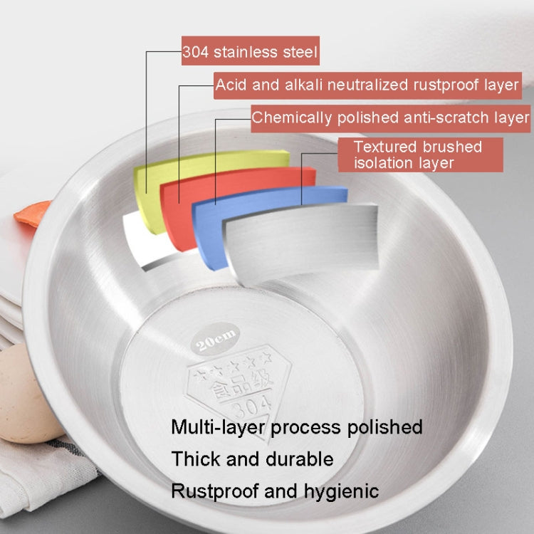 16cm 304 Stainless Steel Basin Home Multifunctional Soup Bow