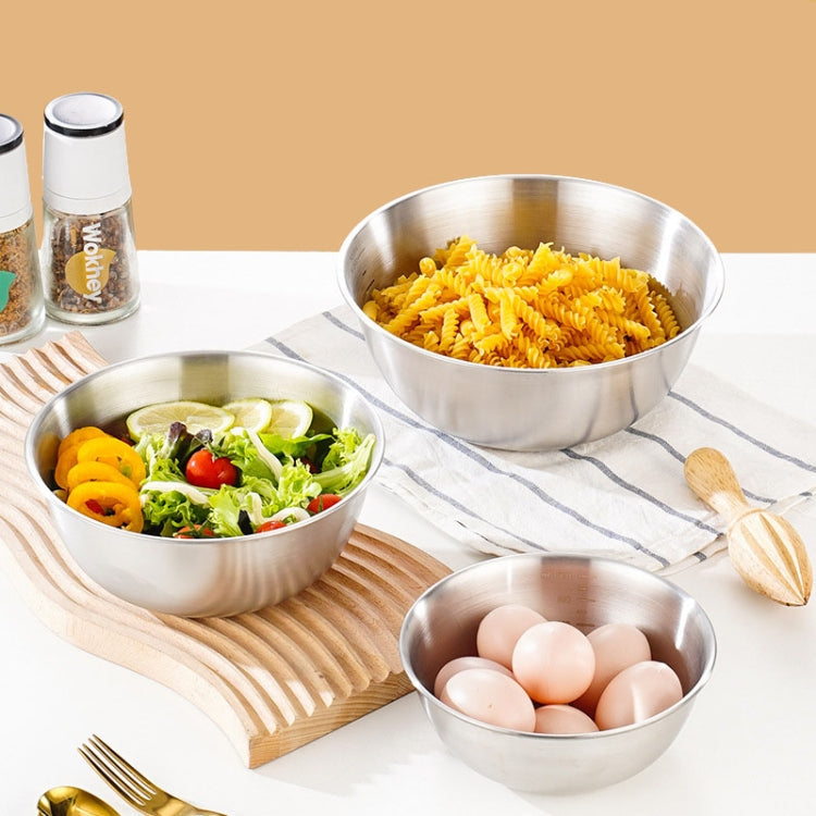 22cm 304 Stainless Steel Cooking Basin With Scale Thickening Mixing Basin Salad Bowl
