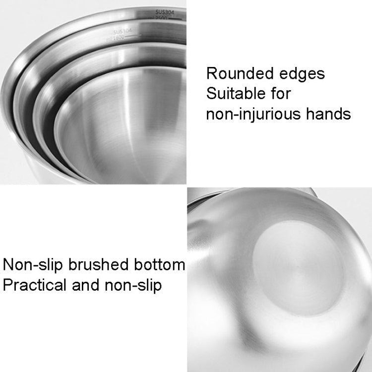 22cm 304 Stainless Steel Cooking Basin With Scale Thickening Mixing Basin Salad Bowl