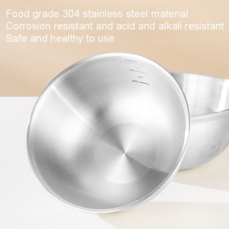 22cm 304 Stainless Steel Cooking Basin With Scale Thickening Mixing Basin Salad Bowl
