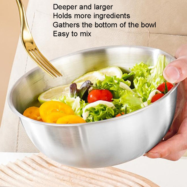 22cm 304 Stainless Steel Cooking Basin With Scale Thickening Mixing Basin Salad Bowl