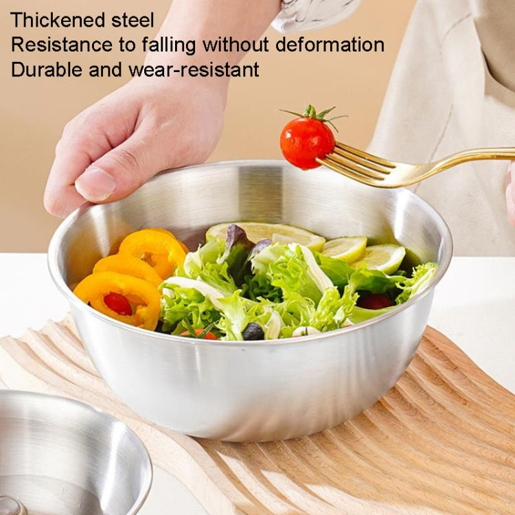 19cm 304 Stainless Steel Cooking Basin With Scale Thickening Mixing Basin Salad Bowl