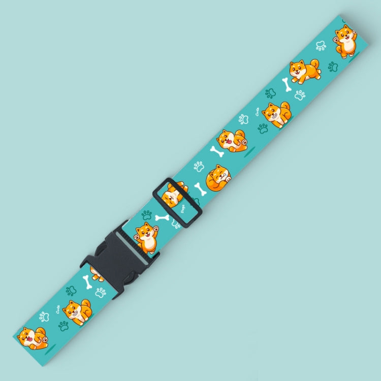 Luggage Fixed Anti-Mis-Opening Packing Strap, Color: Blue Shiba Inu
