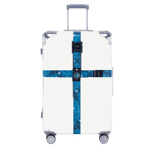 Luggage Cross Flying Landmark Customs Binding Belt, Color: Blue
