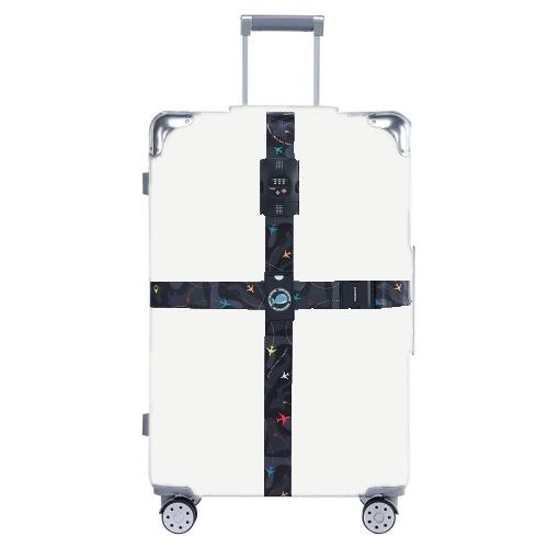 Luggage Cross Flying Landmark Customs Binding Belt, Color: TSA Black