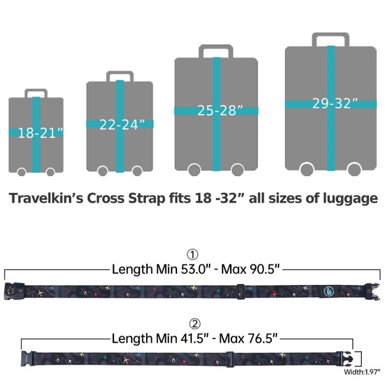 Luggage Cross Flying Landmark Customs Binding Belt, Color: TSA Black
