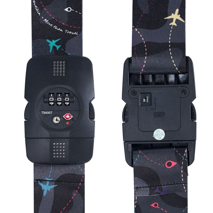 Luggage Cross Flying Landmark Customs Binding Belt, Color: Black
