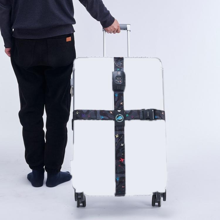 Luggage Cross Flying Landmark Customs Binding Belt, Color: Black