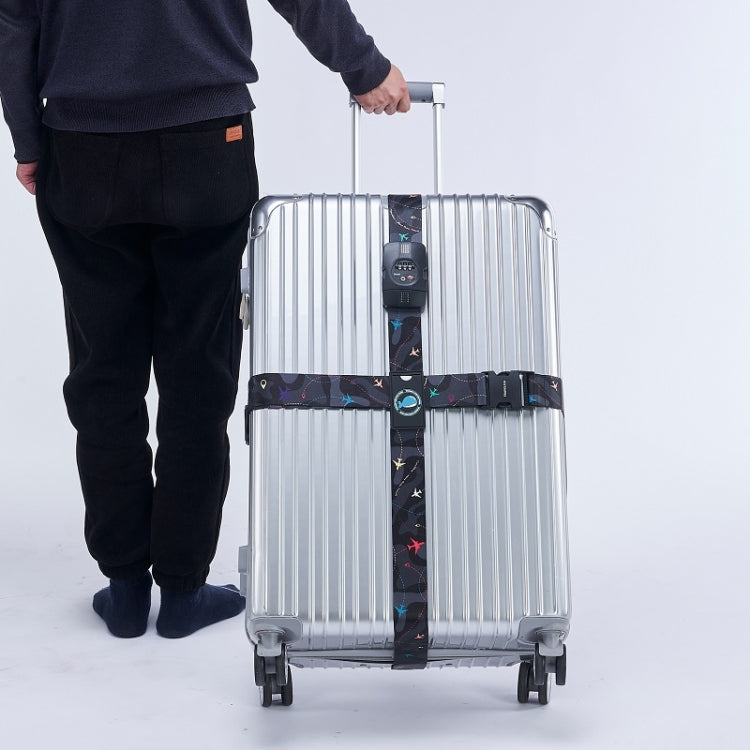Luggage Cross Flying Landmark Customs Binding Belt, Color: Black