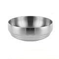 Stainless Steel Double Thickened Cold Noodle Bowl Rice Bowl 23cm (Silver)