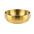 Stainless Steel Double Thickened Cold Noodle Bowl Rice Bowl 21cm (Gold)