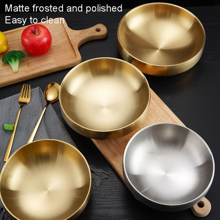 Stainless Steel Double Thickened Cold Noodle Bowl Rice Bowl 23cm (Silver)