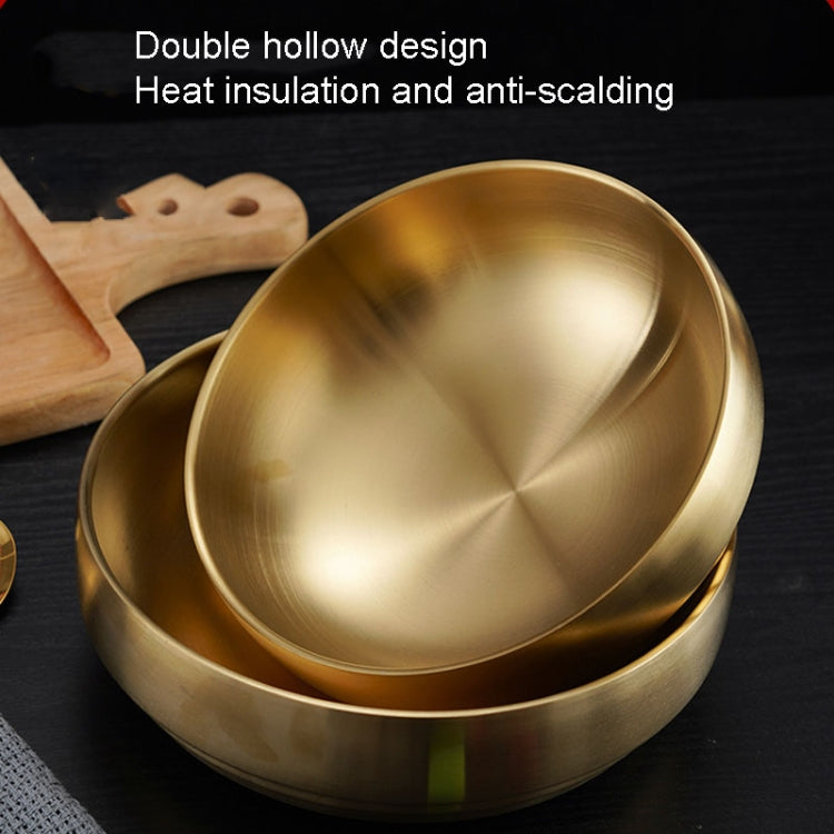 Stainless Steel Double Thickened Cold Noodle Bowl Rice Bowl 23cm (Silver)