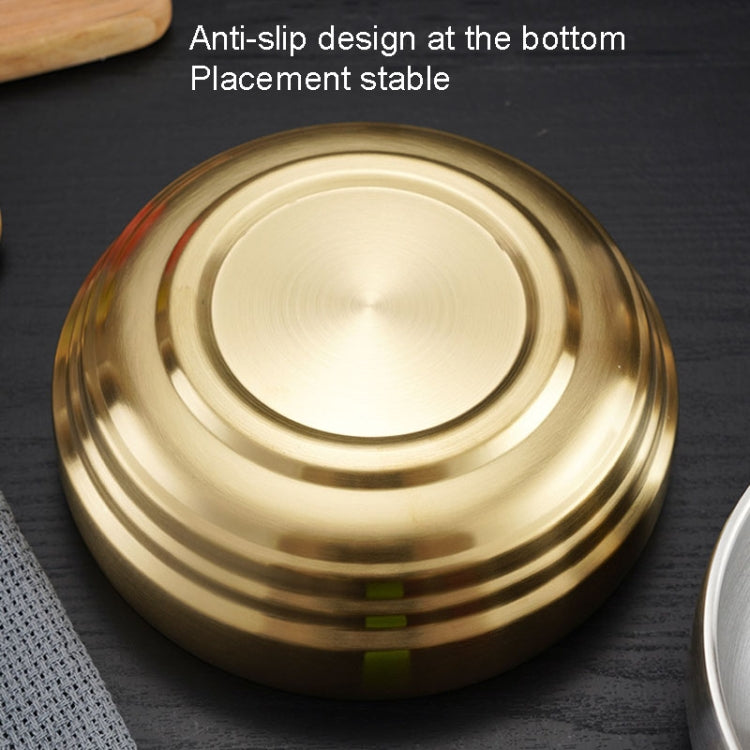 Stainless Steel Double Thickened Cold Noodle Bowl Rice Bowl 21cm (Silver)