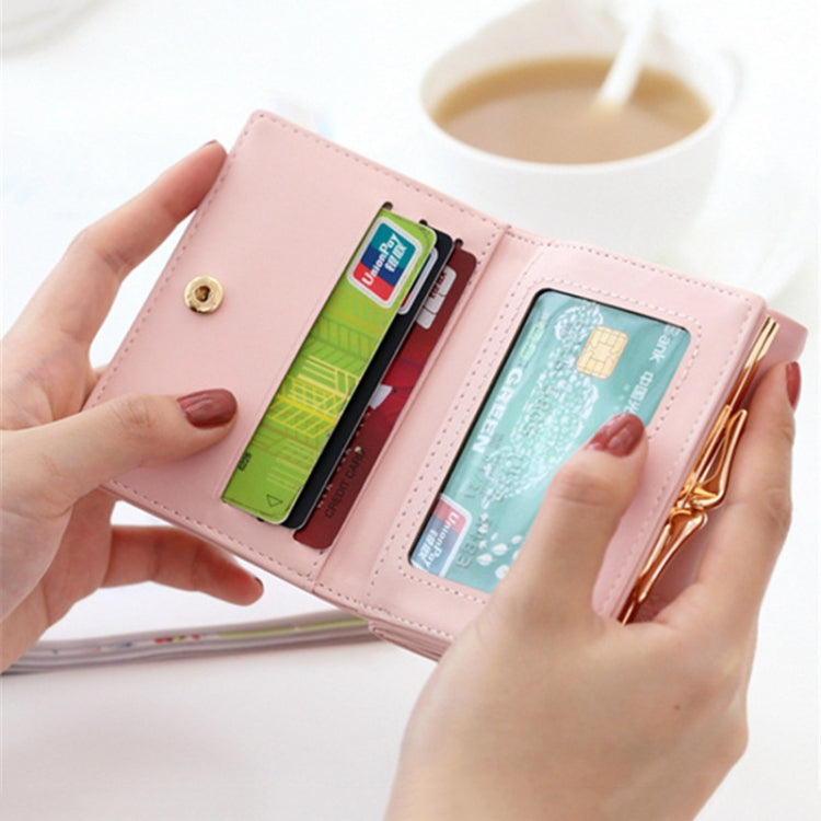 Cartoon Cute Cat Tri-fold Wallet Mini Embossed Multifunctional Wallet(Black)