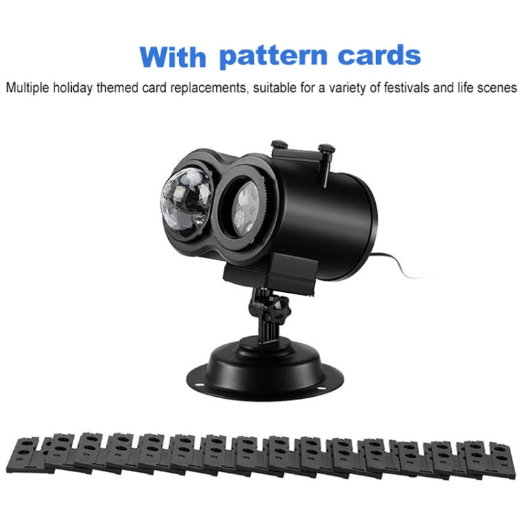 16 Cards AU Plug Color Card Pattern 9W Christmas Projection Light Remote Control Snow Light