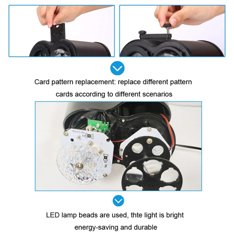 12 Cards EU Plug Color Card Pattern 9W Christmas Projection Light Remote Control Snow Light