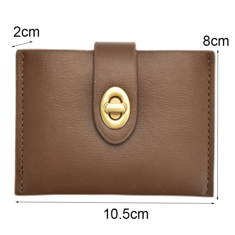 Mini Retro PU Leather Card Bag Multi-Slot Lock Coin Purse(Black)