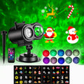 12 Cards EU Plug Not Easy To Fade Card Pattern 9W Double Cylinder Water Pattern Christmas Projection Light