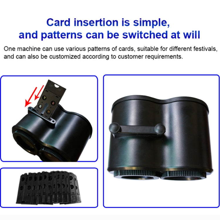 12 Cards UK Plug Not Easy To Fade Card Pattern 9W Double Cylinder Water Pattern Christmas Projection Light