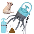 Six-claw Dog Pooper Scooper With Built-in Poop Bag Dispenser(Blue Gray)