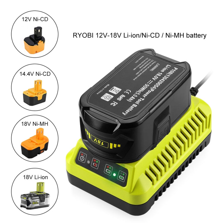 For RYOBI P117 / P108 12-18V Universal Battery Charger(US Plug)