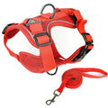 Pet Vest Harness + Traction Rope Set Reflective Breathable Dog Cat Harness, Size: L(Red)