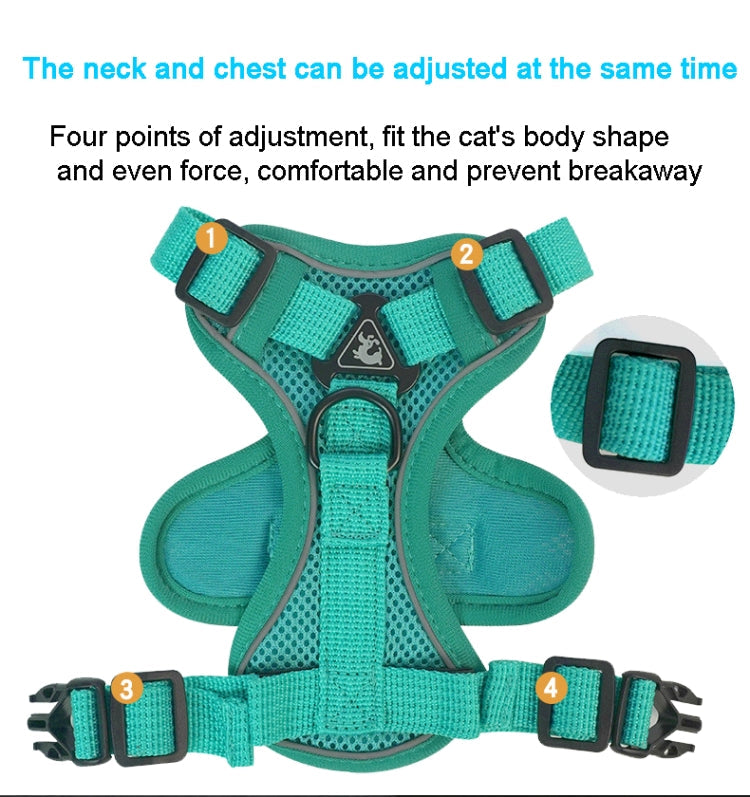 Pet Vest Harness + Traction Rope Set Reflective Breathable Dog Cat Harness, Size: S(Coffee)