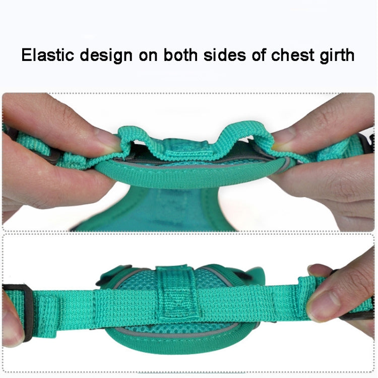 Pet Vest Harness + Traction Rope Set Reflective Breathable Dog Cat Harness, Size: XL(Pink)