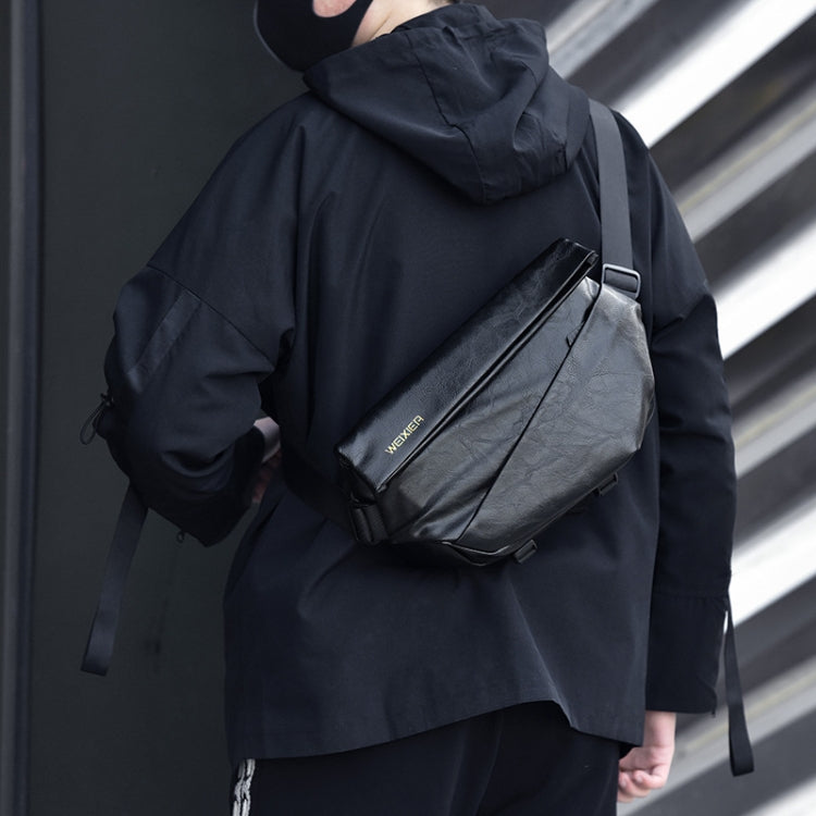 WEIXIER D265 Single Shoulder Crossbody Male Small Backpack(Black)