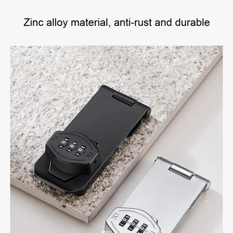 Screw Installation Cabinet Door Combination Lock Anti-Theft Drawer Lock, Style: Three Hole 4 inch Black