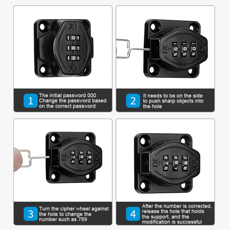 Screw Installation Cabinet Door Combination Lock Anti-Theft Drawer Lock, Style: Two Hole 3 inch Silver