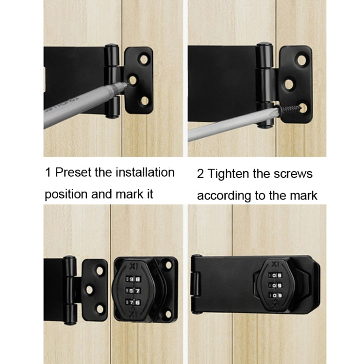 Screw Installation Cabinet Door Combination Lock Anti-Theft Drawer Lock, Style: Two Hole 3 inch Silver
