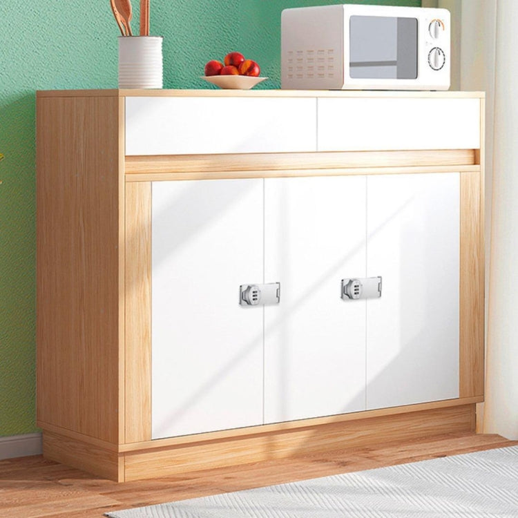 Stick Nail Dual Use Free Punch Cabinet Door Combination Lock Anti-Theft Drawer Lock, Style: Three Hole 4 inch Silver
