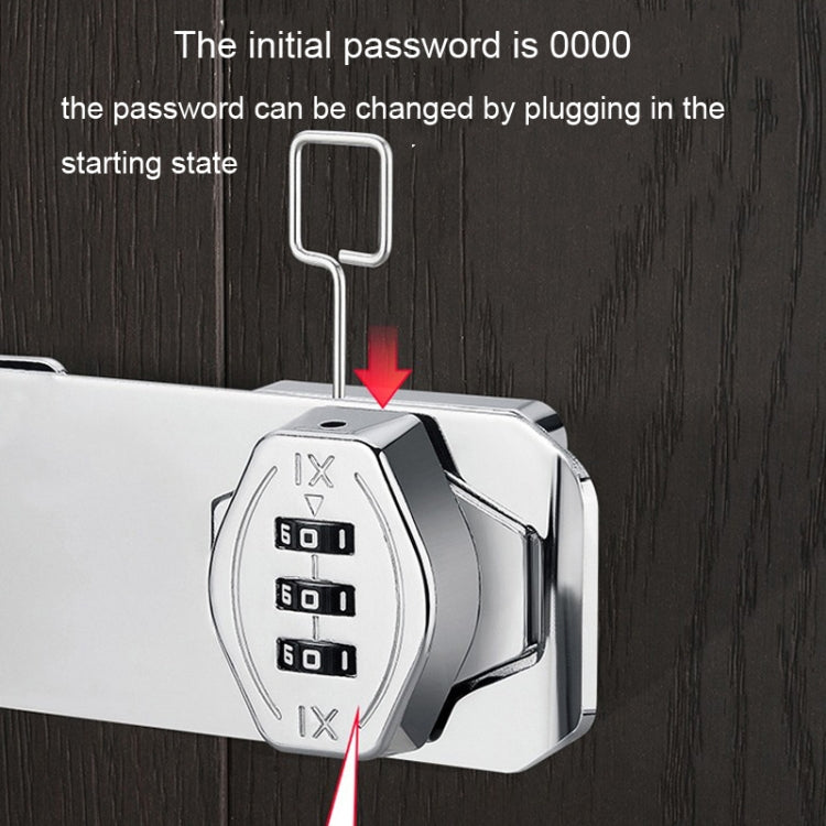 Stick Nail Dual Use Free Punch Cabinet Door Combination Lock Anti-Theft Drawer Lock, Style: Three Hole 4 inch Silver