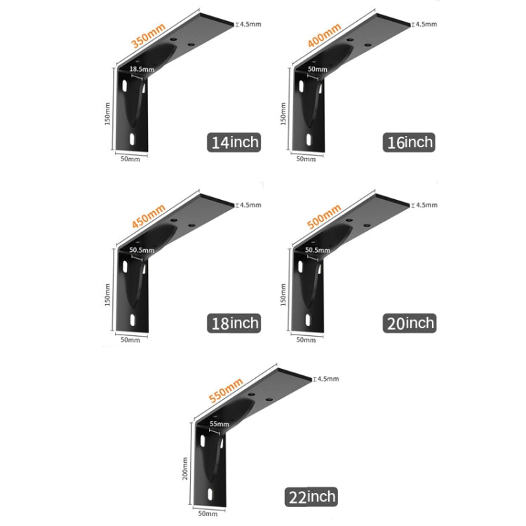 16 inch 40cm Triangle Support Frame Fixed Angle Iron(White)