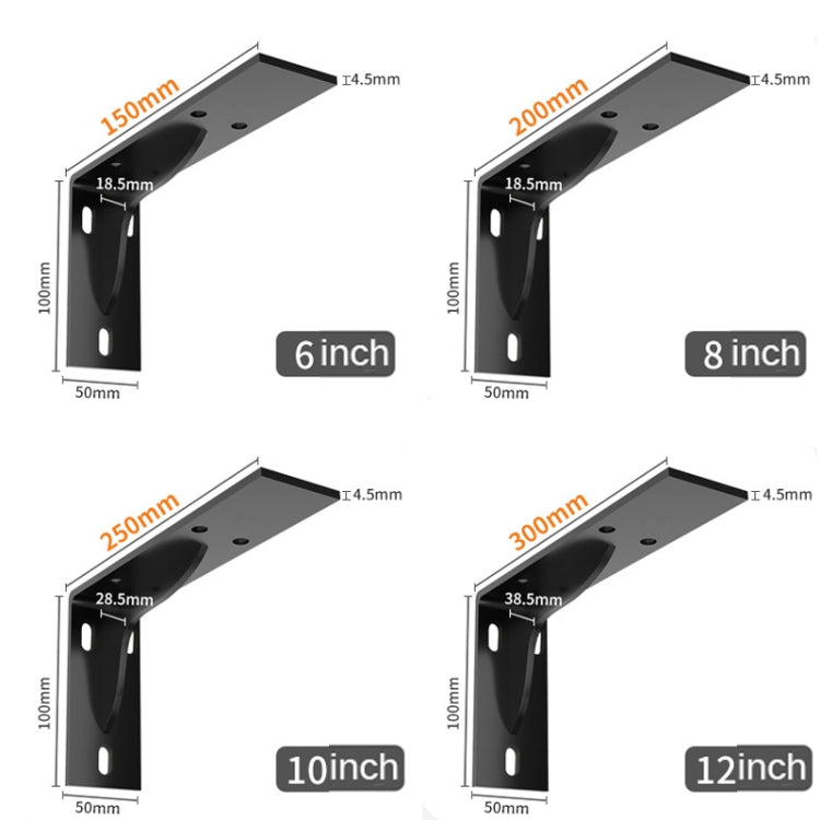 12 inch 30cm Triangle Support Frame Fixed Angle Iron(Black)