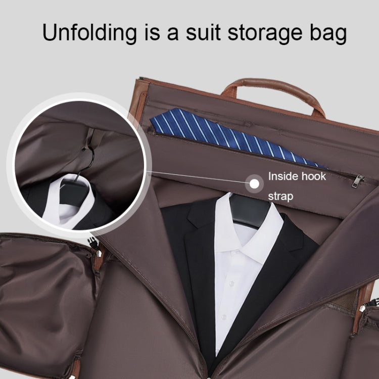 Waterproof Travel Suit Storage Bag Large-capacity Hand-held Crossbody Luggage Bag(Brown)