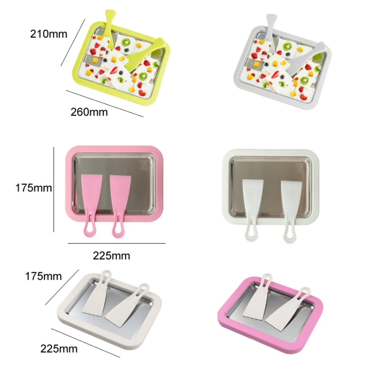 Mini Household Fried Yogurt Machine Children Homemade DIY Fried Ice Tray, Color: Aluminum Alloy Pink 22.5x17.5cm