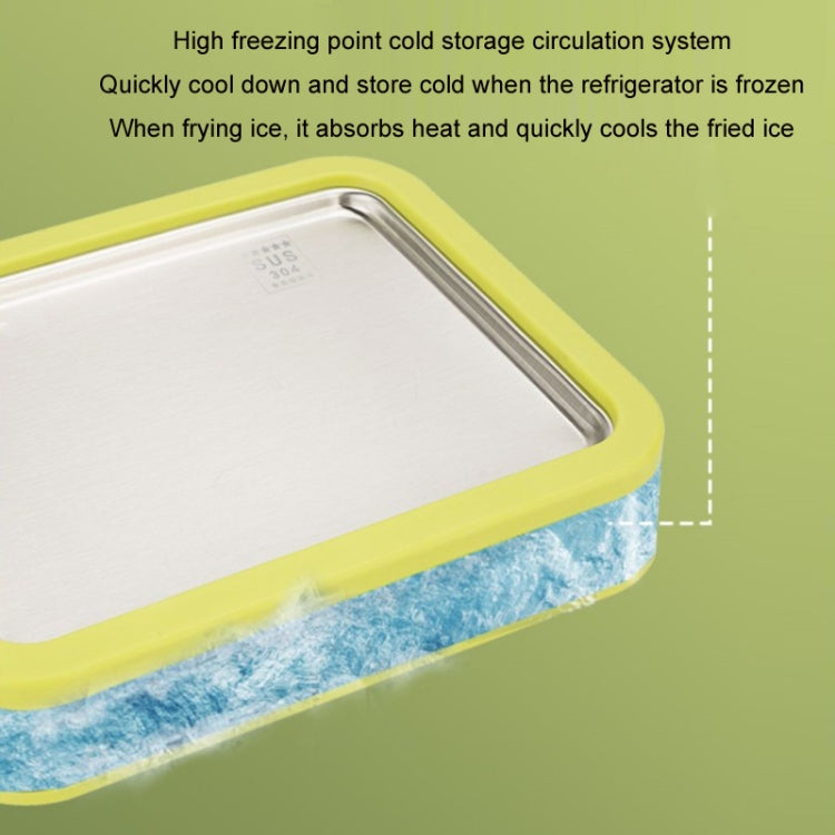 Mini Household Fried Yogurt Machine Children Homemade DIY Fried Ice Tray, Color: Stainless Steel White 22.5x17.5cm