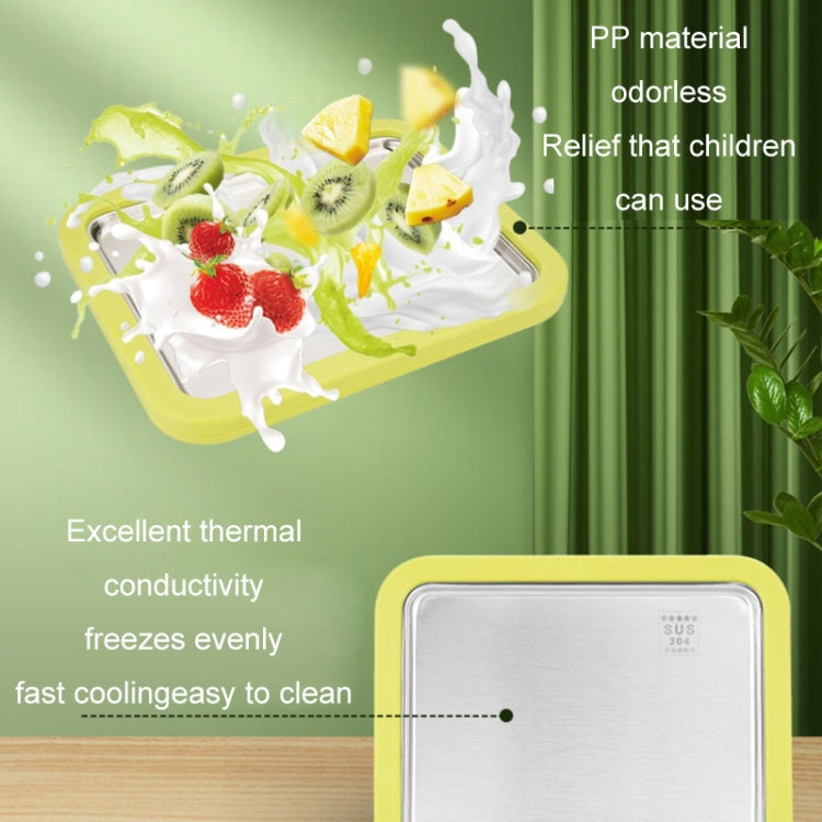 Mini Household Fried Yogurt Machine Children Homemade DIY Fried Ice Tray, Color: Aluminum Alloy Pink 22.5x17.5cm